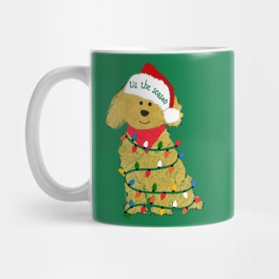 Cute Christmas Golden Doodle Puppy Mug